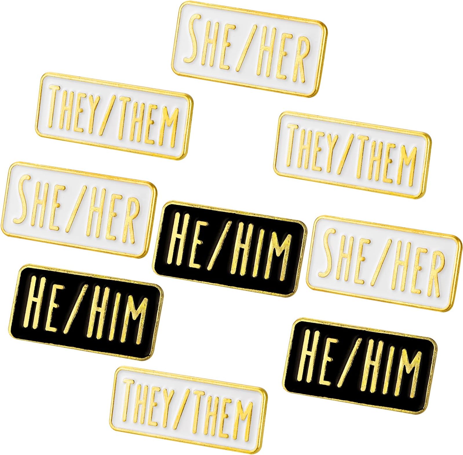 Jutom Gender Identity Pronoun Pins Nonbinary Pronoun Buttons He Him She Her They Them Badges Pins for Lapel, Hat, Backpack