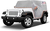 Vista 15 de NEVERLAND Funda para coche para Jeep Wrangler de 2 puertas, fundas impermeables para coche, protección contra el sol y la lluvia para Jeep Wrangler
