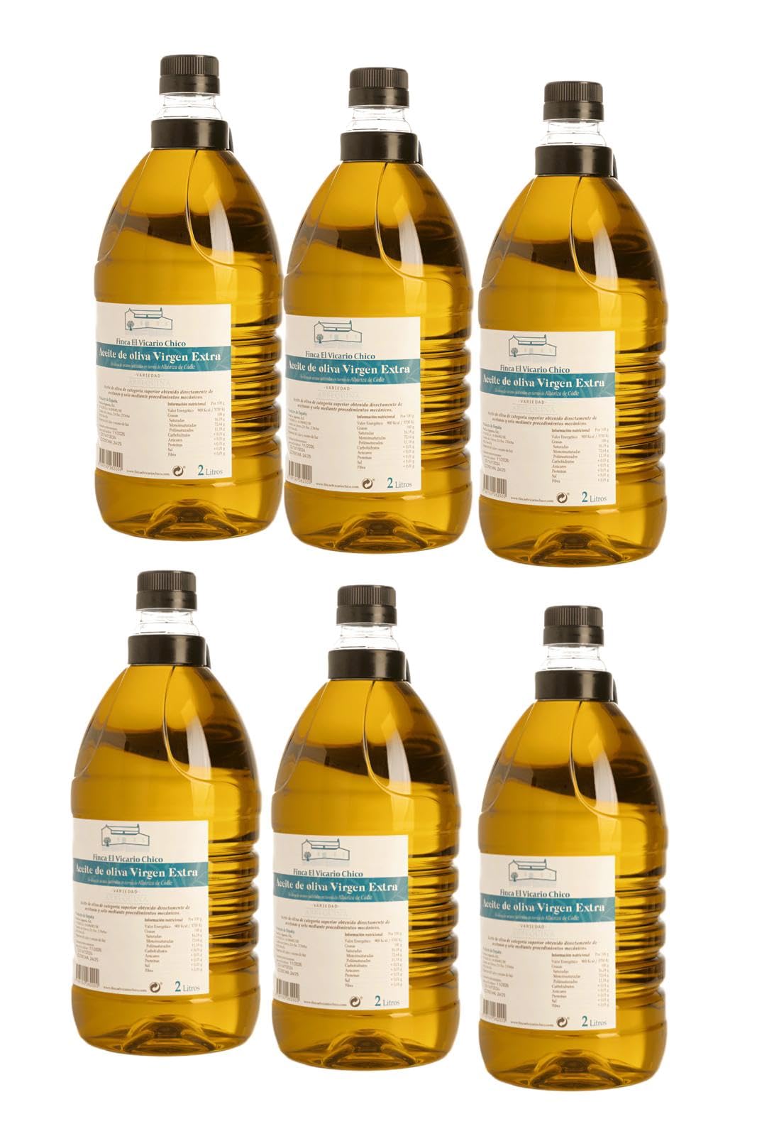 Aceite de Oliva Virgen Extra – Finca El Vicario Chico – Recolección temprana – Reserva familiar – Pack 6 Botellas 2L