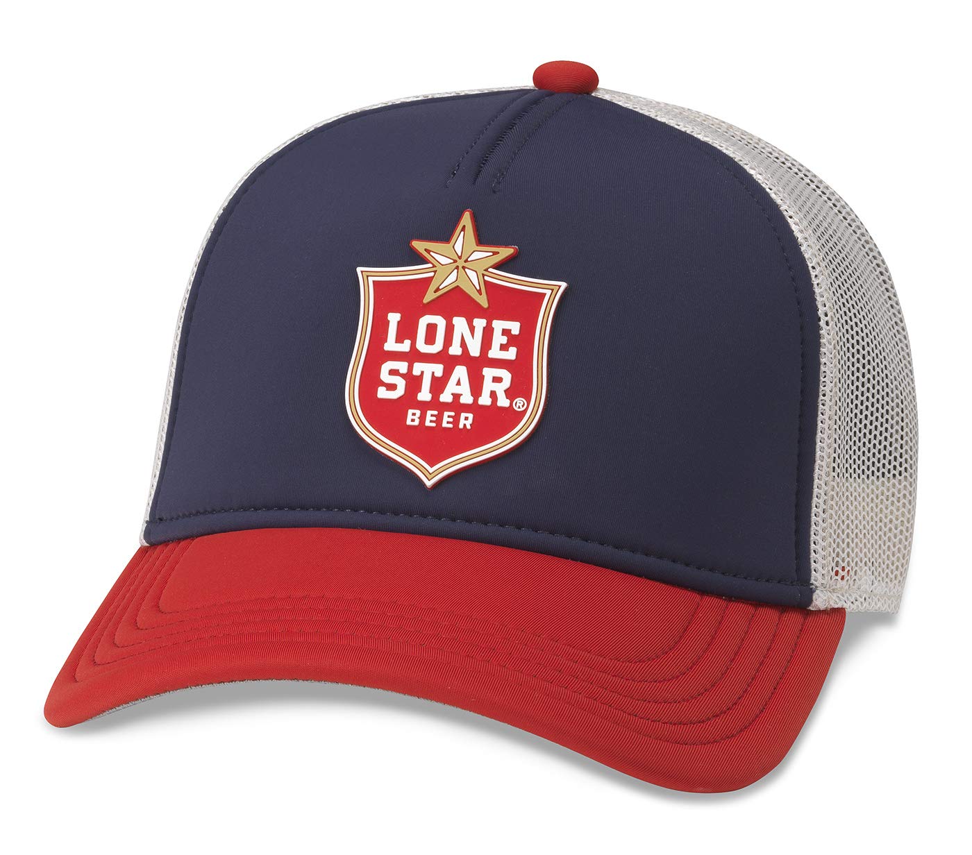 AMERICAN NEEDLE Lone Star Beer Riptide Valin Adjustable Snapback Trucker Hat Navy/White