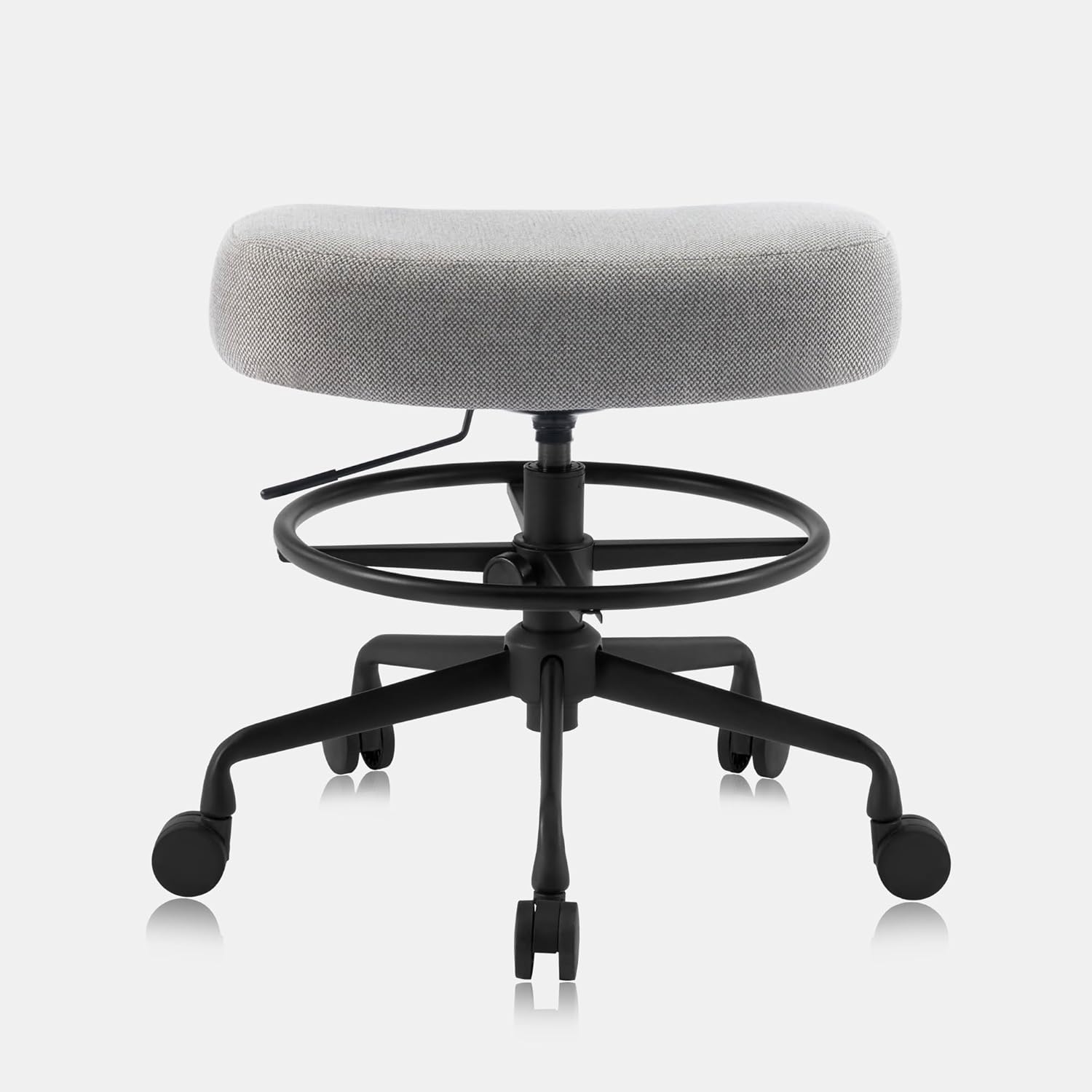 Pneumatic Swivel Rolling Saddle Stool 504 Kalea with Adjustable Foot Ring for Clinic SPA Tattoo and Home (Urban Taupe, Standard)