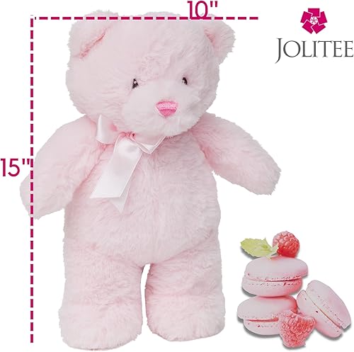 Miniatura 4 de Jolitee Oso de peluche rosa  Oso de peluche rosa para recién nacido, 15 pulgadas