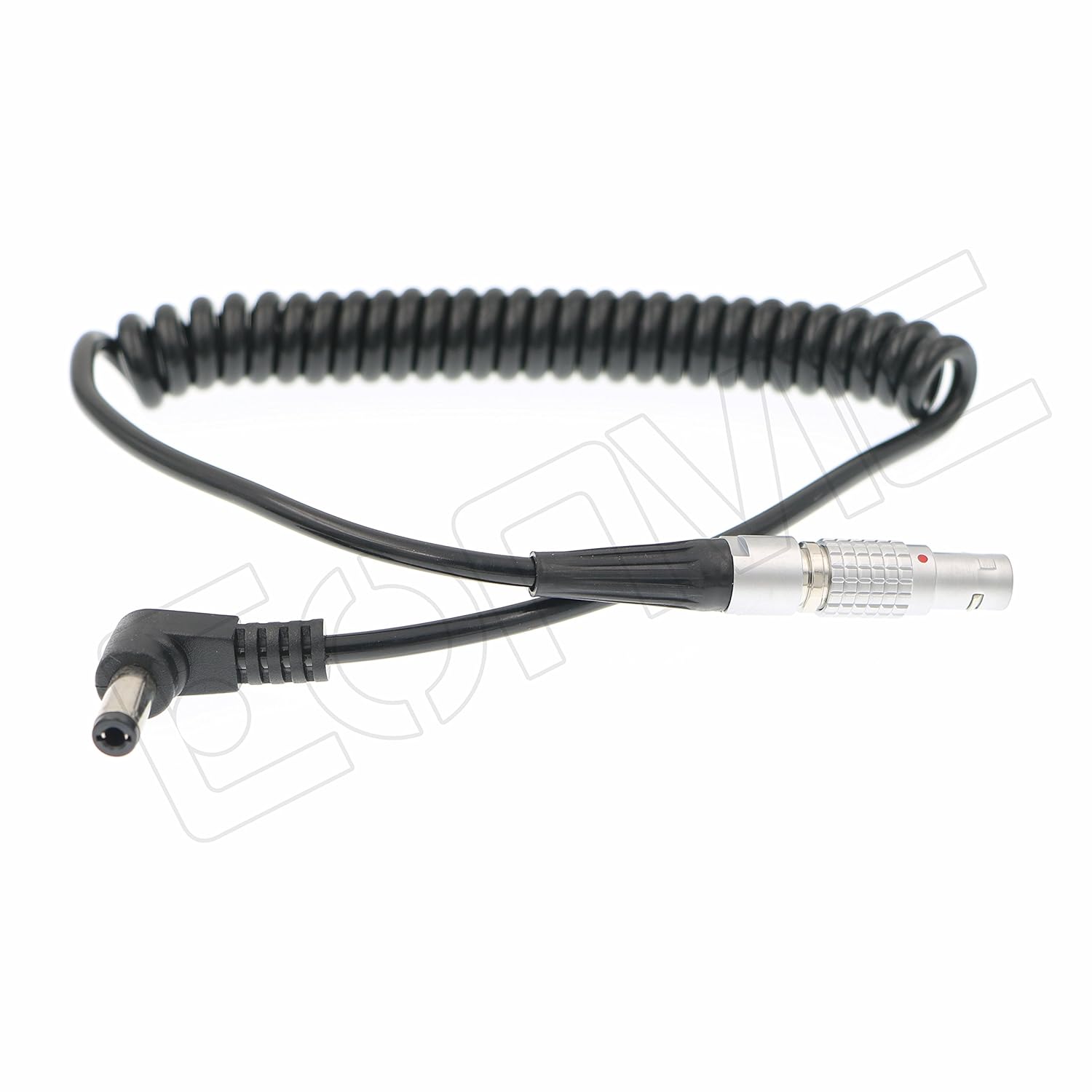 Eonvic Teradek Bolt Coiled Power Cable 0B 2Pin Male Connector to Right Angle DC 5.5 * 2.5mm