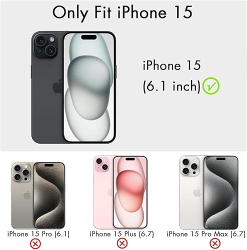 Miniatura 2 de MINSCOSE Funda magnética para iPhone 15 compatible con Magsafe, bonito marco ondulado rizado con diseños de moda transparentes, TPU suave a prueba