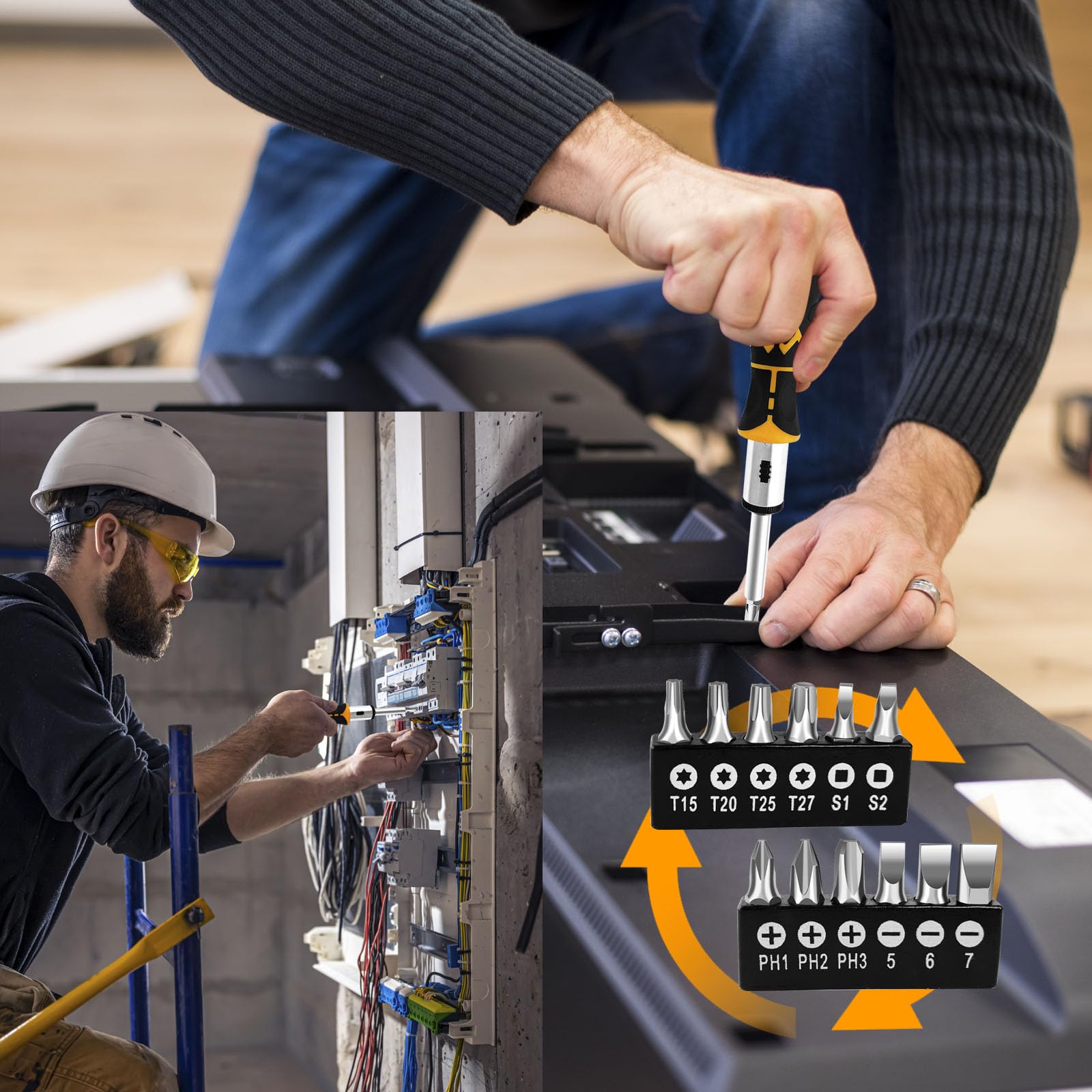 13-in-1 Ratcheting Screwdriver Set - DIY Essentials -6