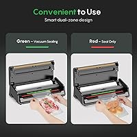 Vista 5 de FRESKO Professional Vacuum Sealer V6 with Built-in Bag Roll Storage & Cutter, 2 Rolls Bags Included