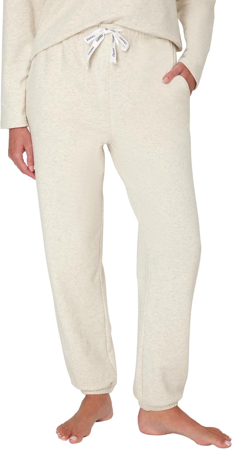 Hanes Womens Originals French Terry Joggers, Lightweight Lounge Pants for Women, Comfywear Loungewear, 28"