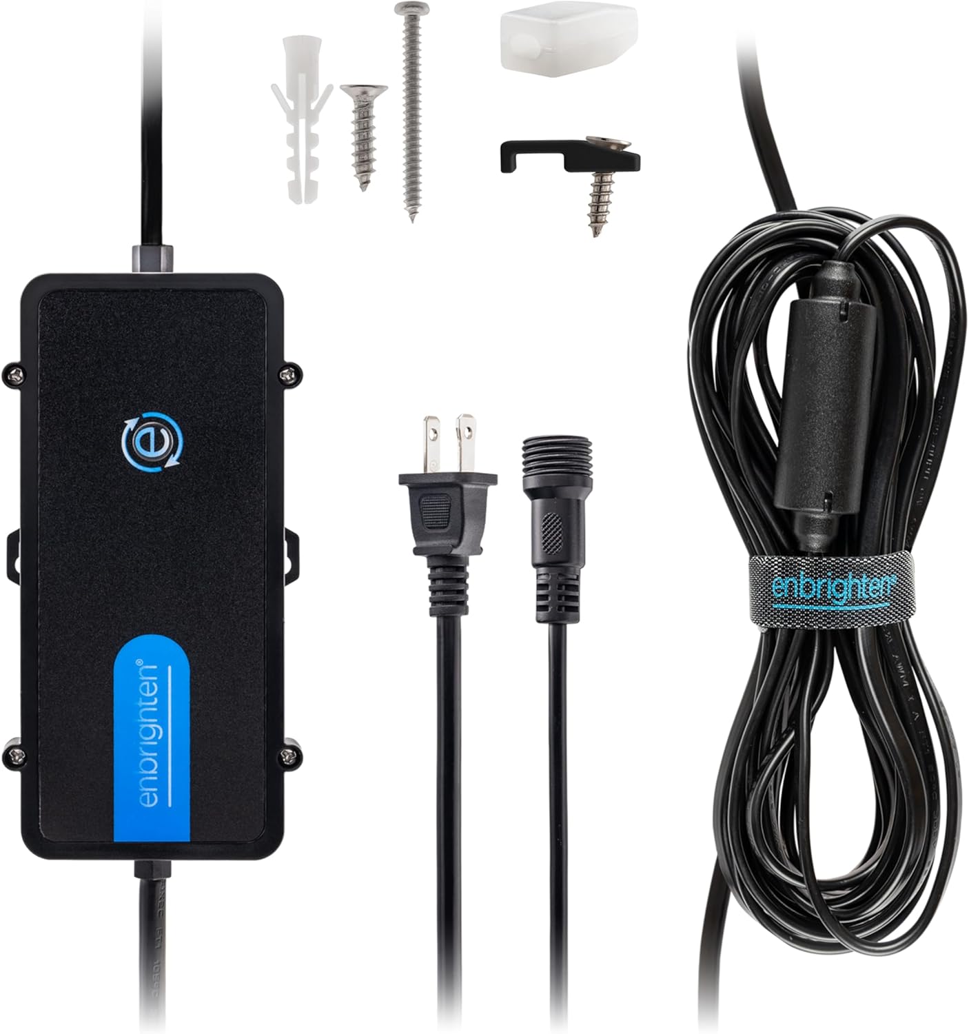 Enbrighten Vibe Eternity Eave Light Power Supply with Repeater, 20ft. Lead, Not for Standalone Use, Enbrighten 50ft, 100ft, or 150ft Eternity Eave Lights Needed, Black, 84919