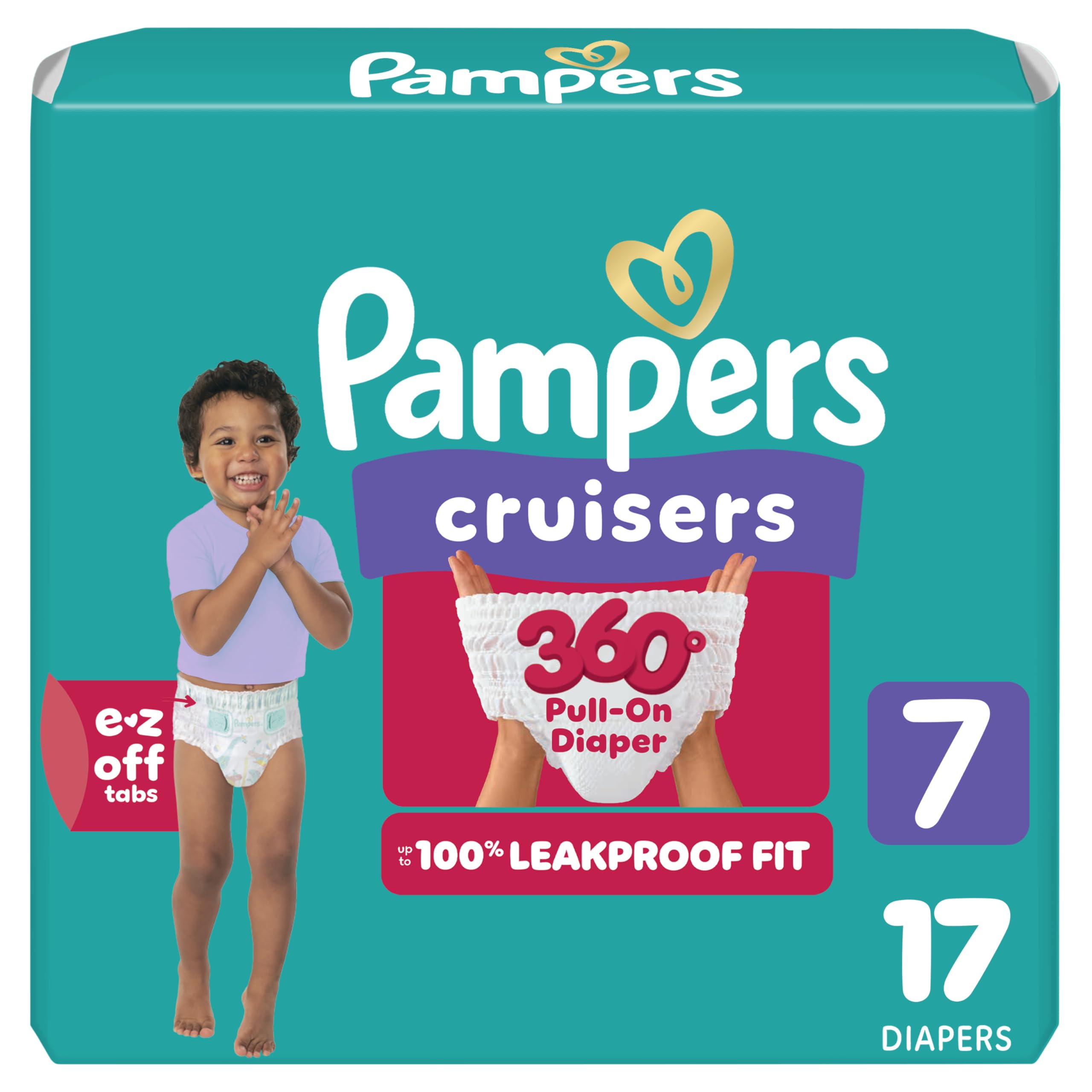 Diapers - Cruisers 360 - Size by Pampers – Size 7, Pulp, White