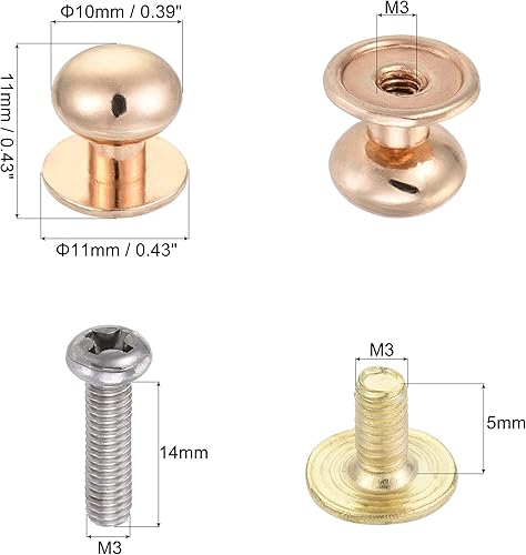 Miniatura 2 de uxcell Pomos redondos de 0.394 pulgadas de diámetro, 20 piezas de aleación de zinc para tiradores de cajón, caja de regalo, pomos de puerta de
