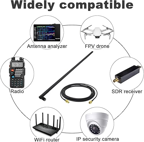 Miniatura 6 de Kaunosta Router WiFi de alta ganancia de 22 dbi antena omnidireccional universal 2 piezas y cable de extensión RP-SMA macho a hembra de 10 pies, 2