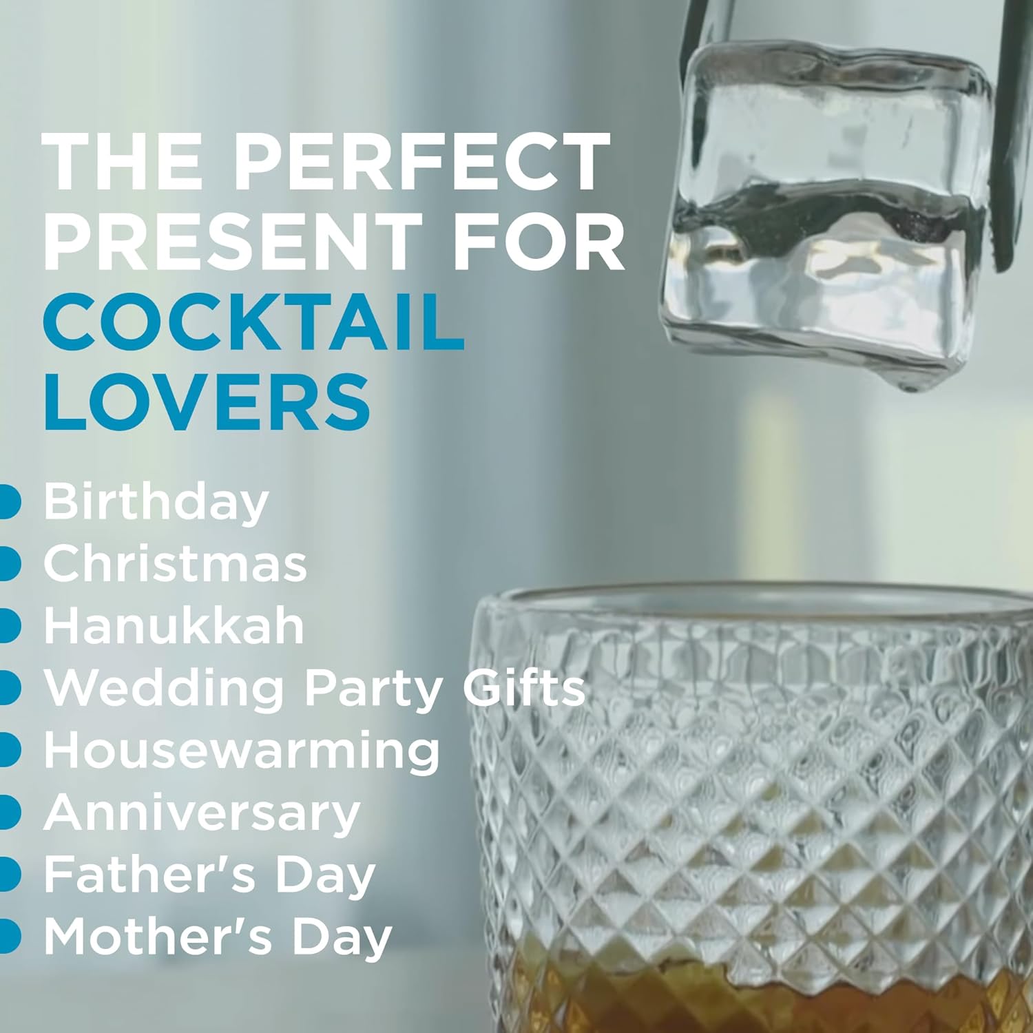 Bartesian Clear Ice Maker Mold - Compact Cube Icemaker Tray for Cocktail and Whiskey Glasses - Professional Home Bar Mixology Large Craft Slow Melting Ice Molds for Chilled Cocktails