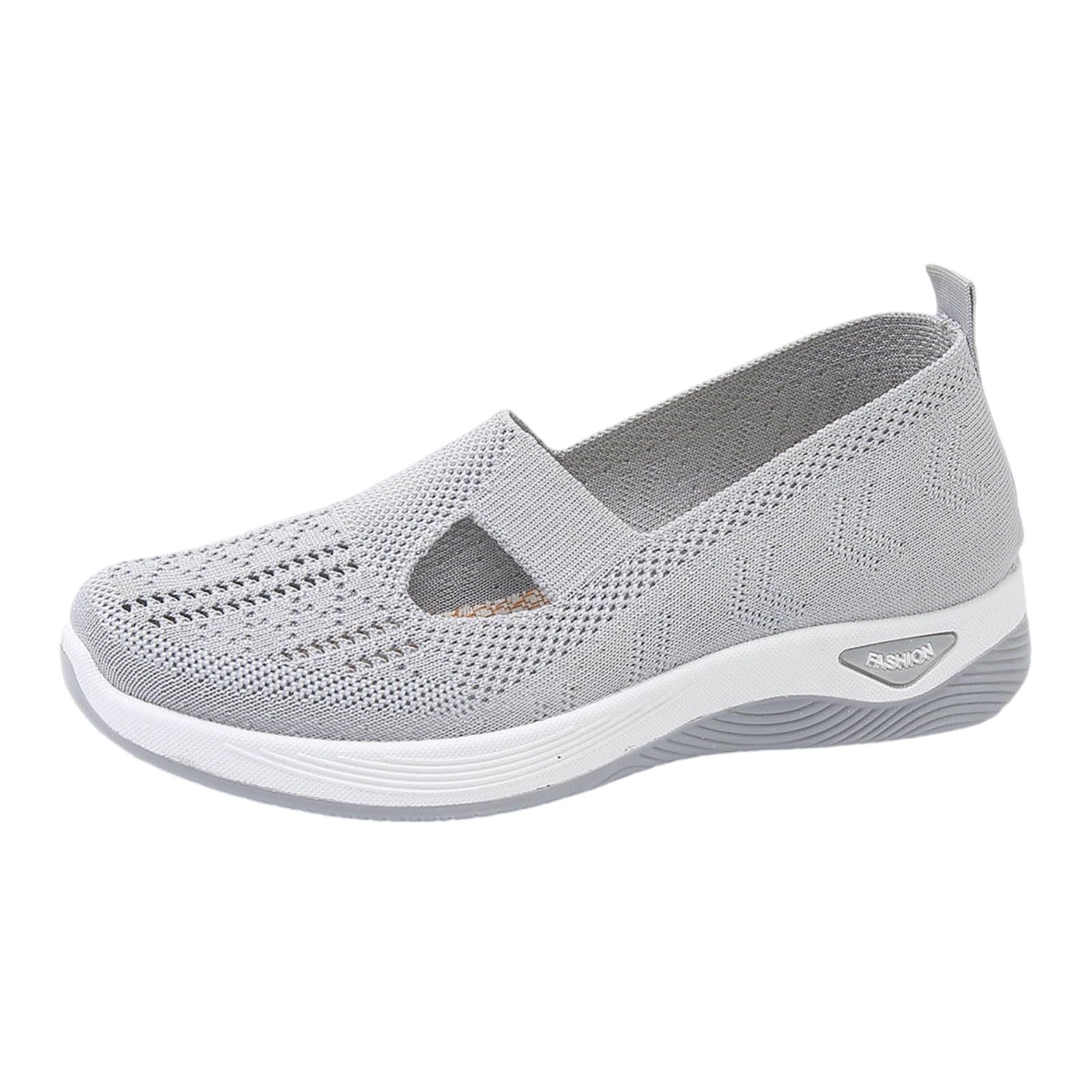 Orthopädische Schuhe Damen Slip on Sneaker Frauen Gewebt Atmungsaktiv Turnschuhe Leicht Laufschuhe Sportschuhe Bequeme Schlupfschuhe Walkingschuhe Arch Support Schuhe