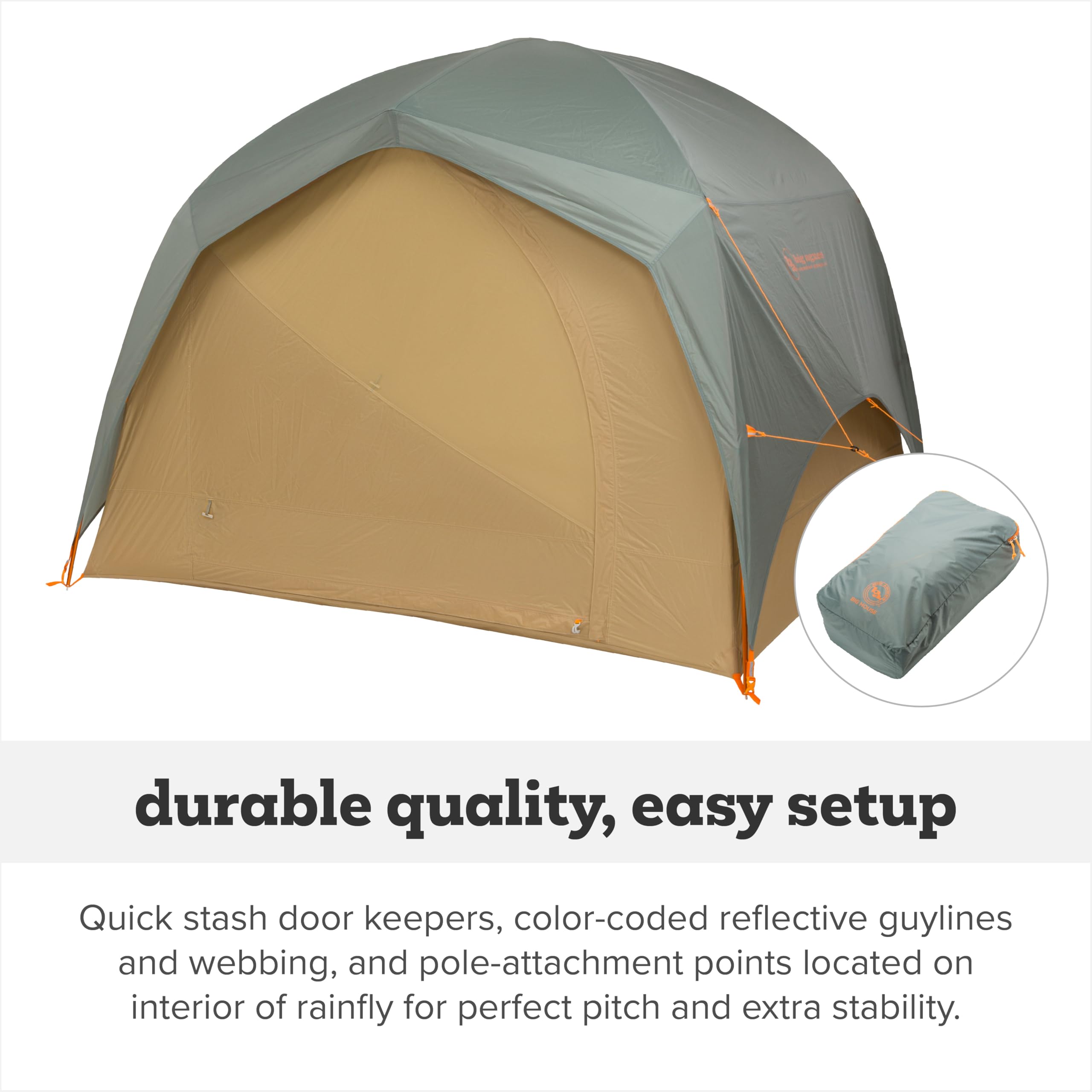 Big House - 3-Season Base & Car Camping Tent | Standing-height tent with waterproof protection, mesh ceiling and fast setup for family camping trips