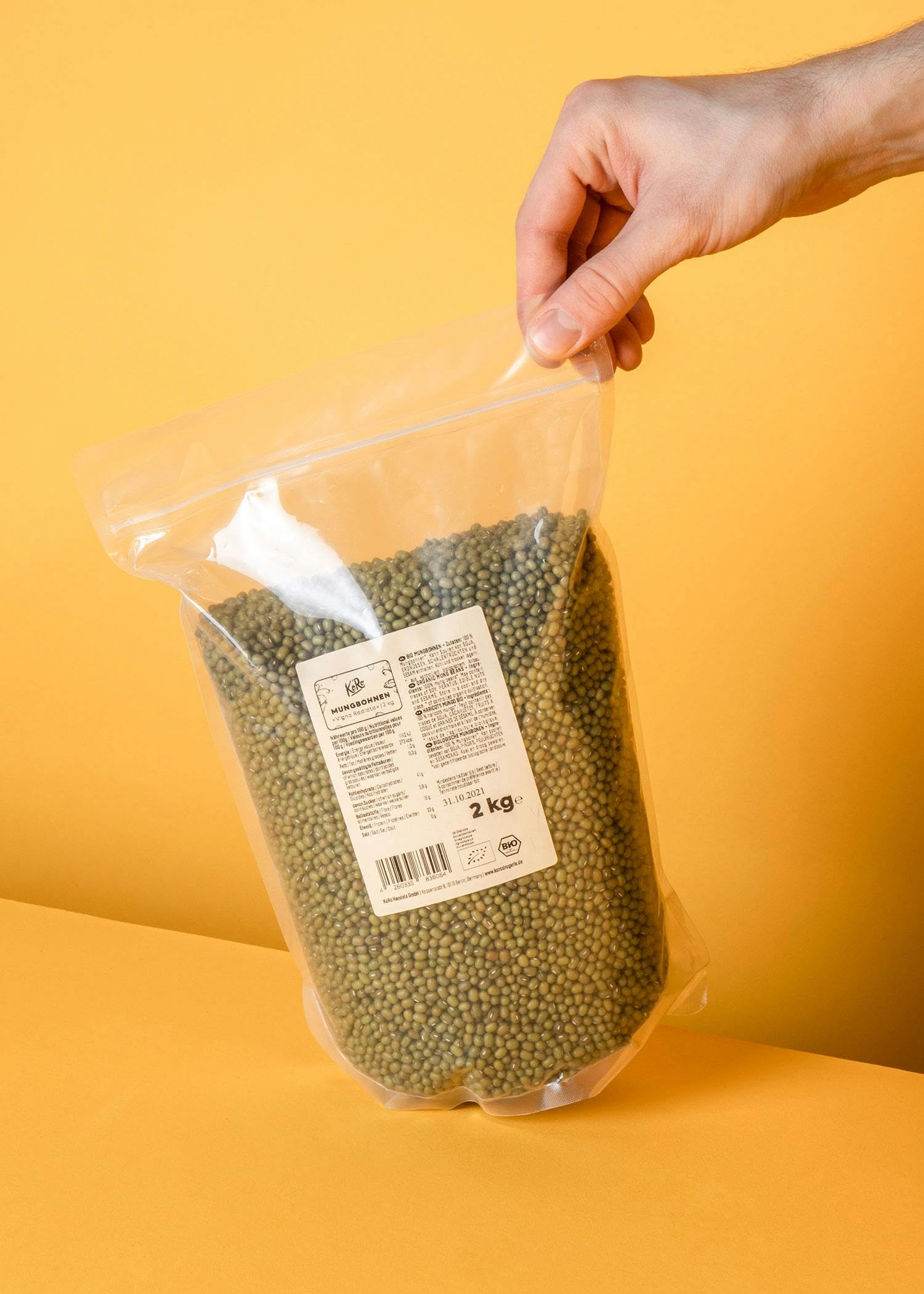 KoRo - Fagioli mung bio 2 kg - Legumi ricchi di proteine da coltivazione biologica in confezione risparmio