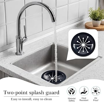 Incauca 2 Pack Garbage Disposal Splash Guard Rubber Insert, 80 mm Kitchen Sink Drain Guard Baffle Replacement Cover, Quiet Food Waste Disposer Parts Accessories Drain Plugs
