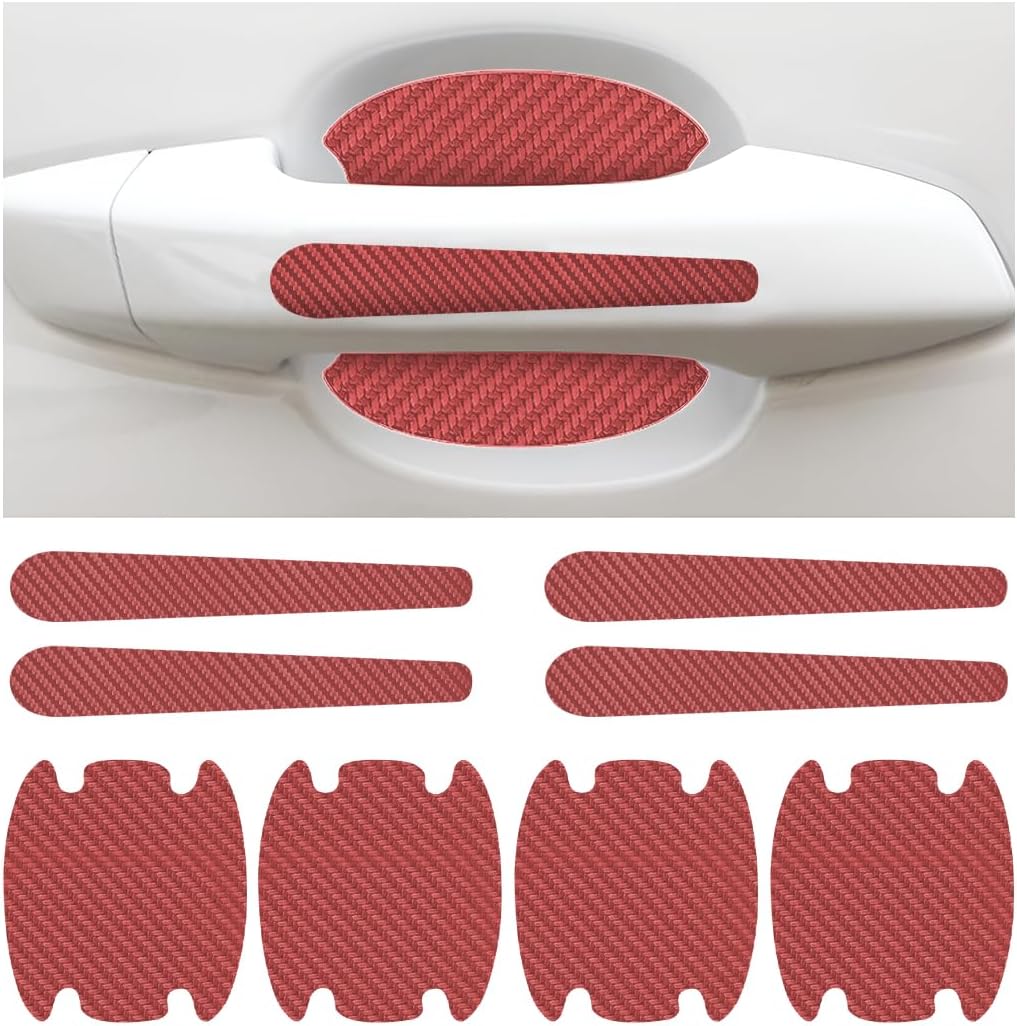 OMEGEPI Car Door Handle Protector, 8Pcs Carbon Fiber Anti