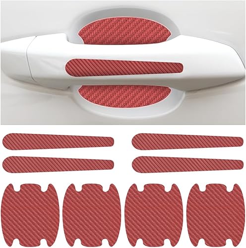 Miniatura 7 de Adhesivo para manija de puerta de automóvil, 8 protectores de fibra de carbono contra arañazos, universal para manija de puerta de automóvil,