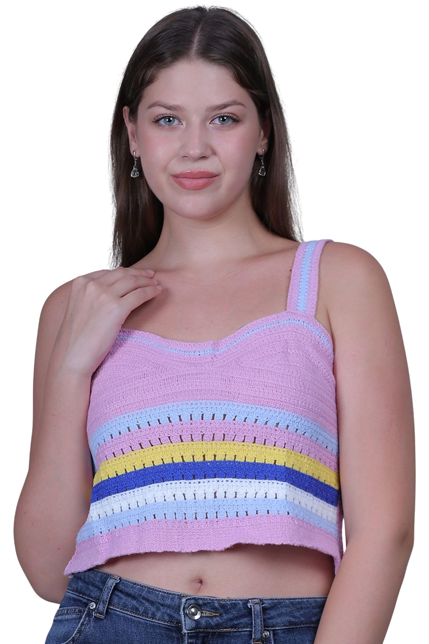Women's Elegant Sheer Crochet Top-image-11
