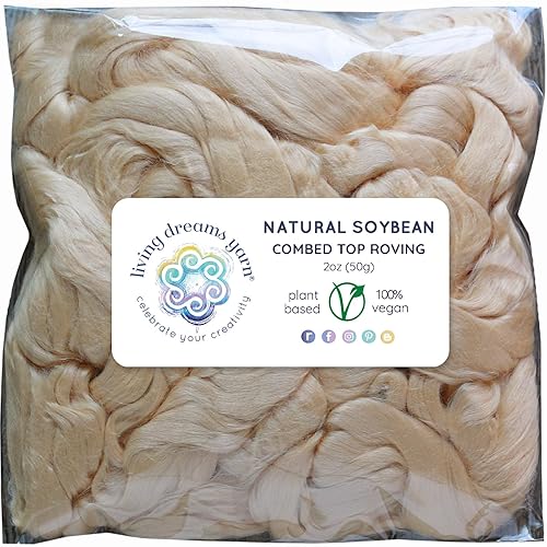 Soybean Fiber for Spinning Blending Dyeing. Super Soft Shiny Vegan Combed Top Roving
