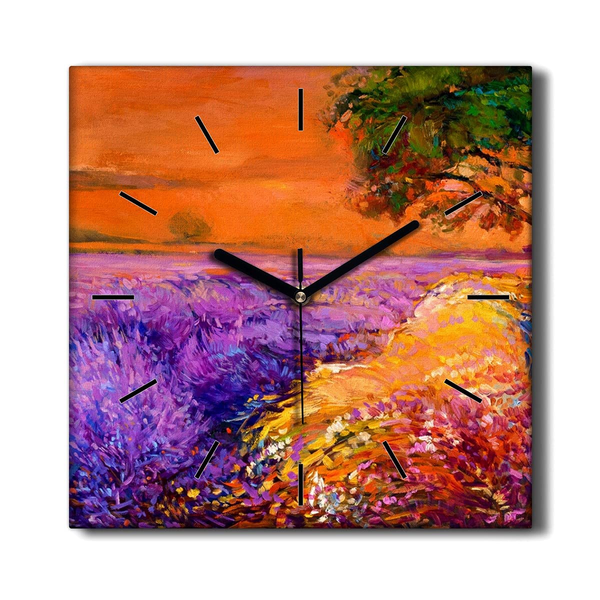 Horloge sur toile Coloray décoration murale salon tableau horloge silencieuse 30x30