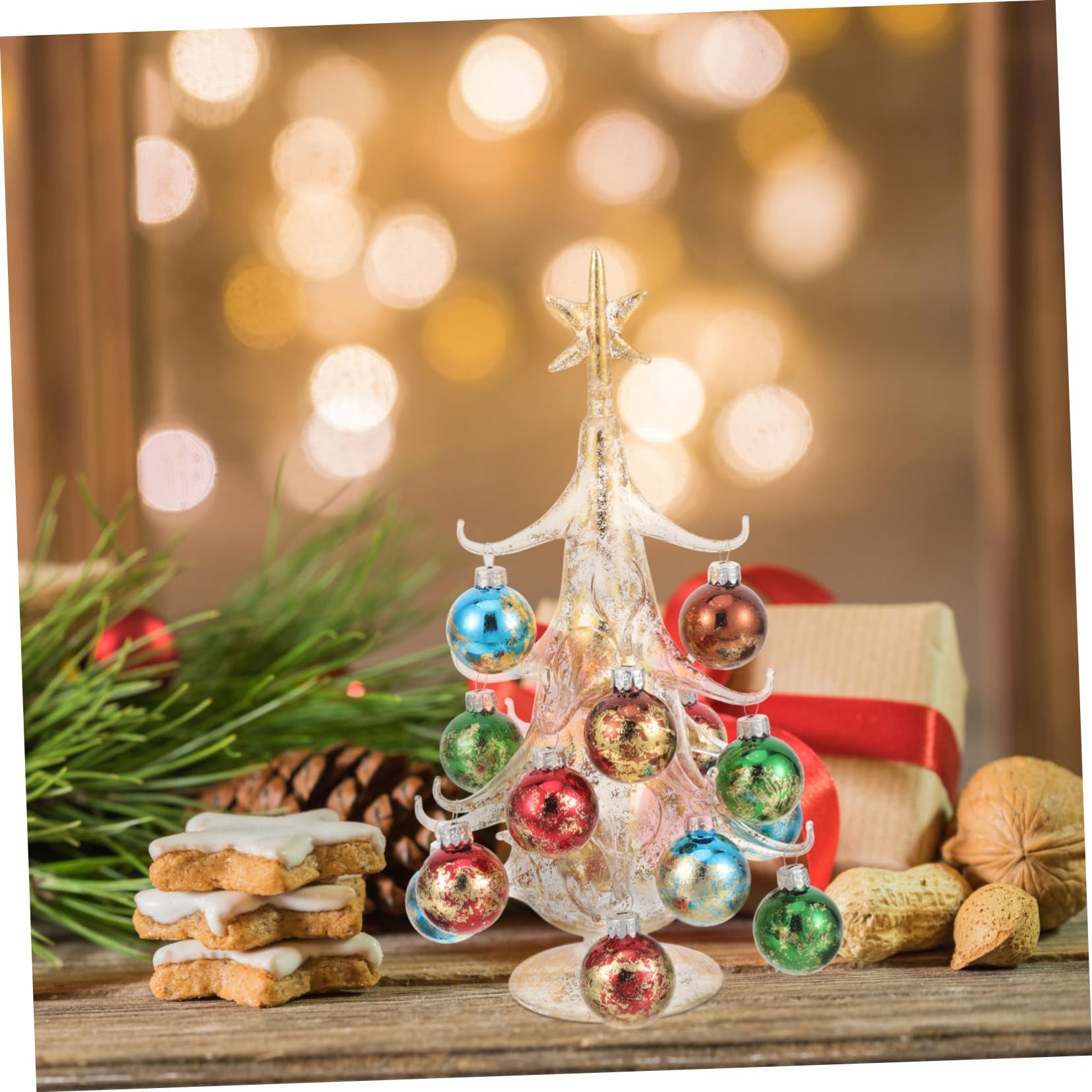 Árbol de Navidad de Grande Amarillo Adorno DIY Resistente para Escritorio Decoración Navideña Versátil con Festivos para Hogar