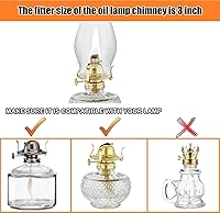 Vista 3 de Lámpara de aceite de repuesto para chimenea, globo de lámpara de queroseno de 3 x 8 pulgadas, globo de lámpara de aceite de vidrio transparente