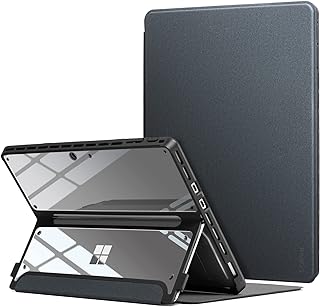 CoBak Designed for Surface Pro 9 Case - Crystal Clear Transparent Back Cover, Shockproof Folio Rugged Case, Fits Keyboard and Kickstand