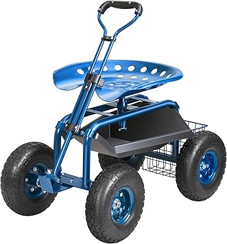 VEVOR Garden Cart Rolling Workseat