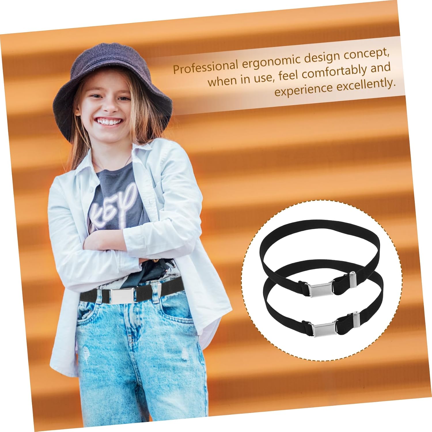 2pcs Elegant Stretchy Belt for Boys Girls Boys and Girls Elastic Waist Belts for Dress Pants Jeans