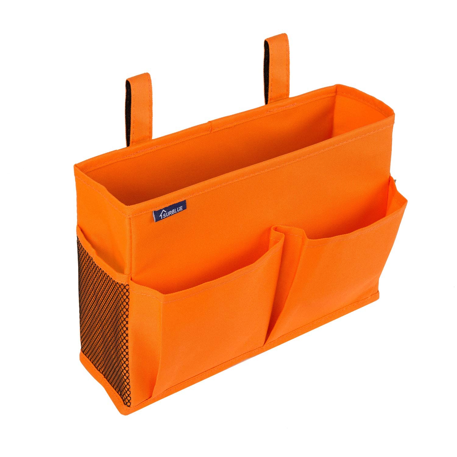 – Surblue Caddy Hanging Organizer Bedside Storage Bag for Bunk and Hospital Beds, Orange, Small