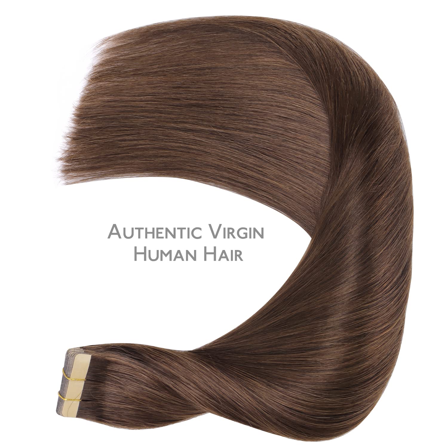 WENNALIFE Extension Capelli Veri Biadesivo, 20pz 35cm 50g Marrone Cioccolato Extension Biadesive Capelli Veri Lisci Remy Tape in Hair Extensions Capelli Setosi