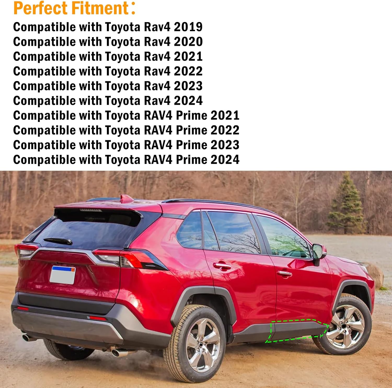Compatible with Toyota Rav4 Door Lower Molding Trim 2019-2022,RAV4 Door Trim Molding Replacement W/Retainer Clips for Front Right Passenger Side,Black,75073-0R100