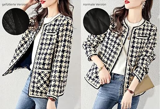 TangDao Women's Bouclé Jacket Retro Style Elegant Autumn