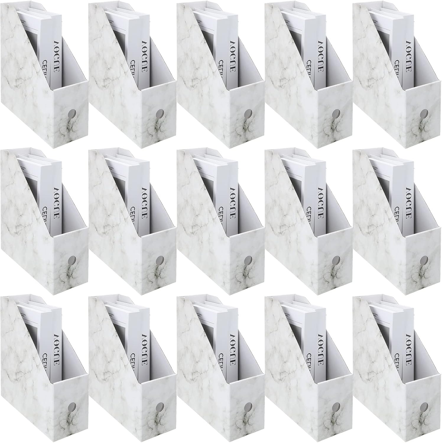 15 Packs Marble Magazine File Holder Bulk Collapsible