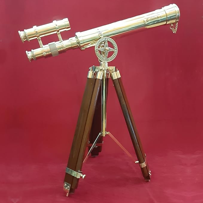 Telescopio de mesa Galileo Brass con trípode ajustable miniatura 4