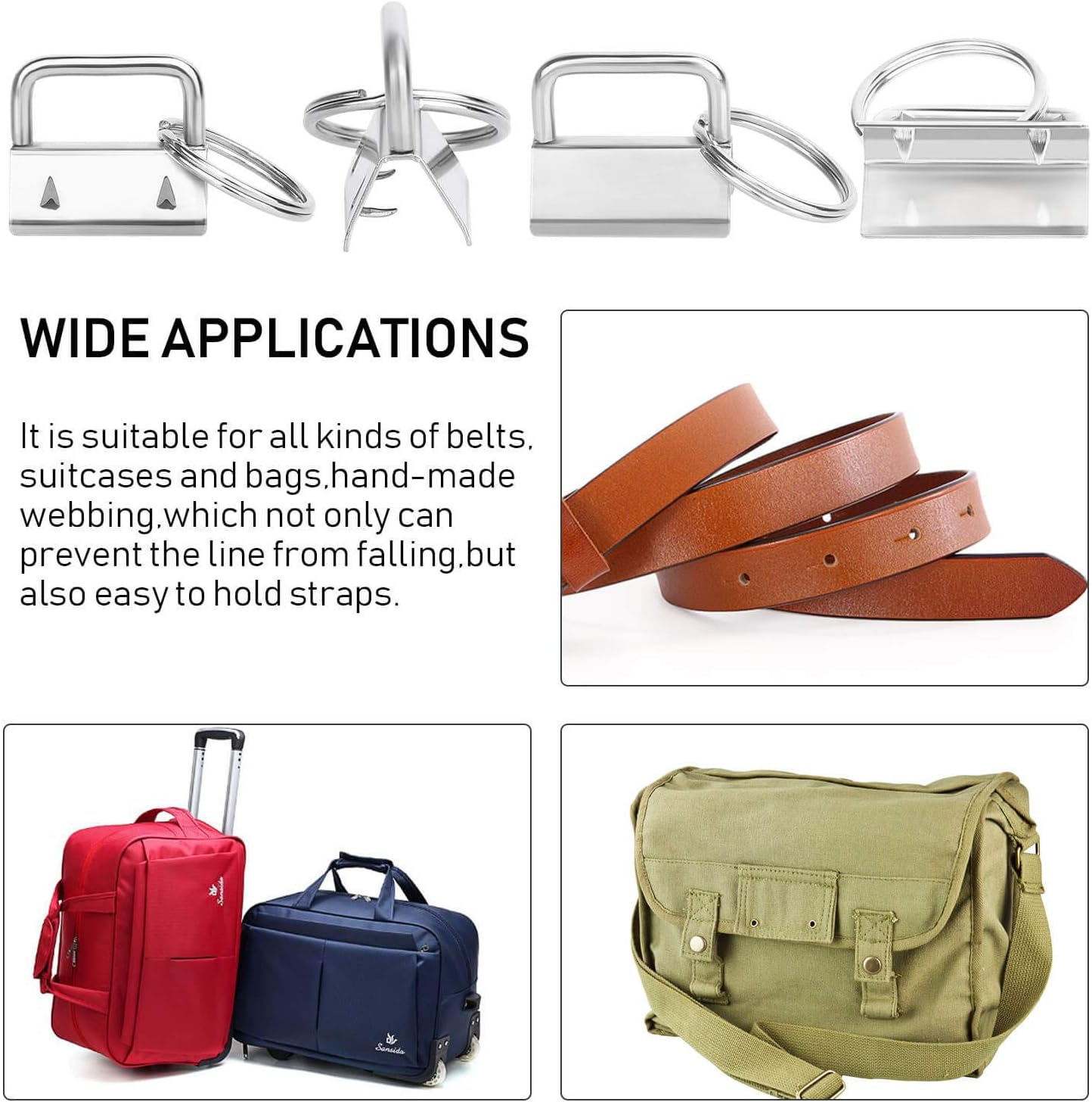 shynek 40pc Key Fob Hardware Set - 1 Inch Keychain Hardware with Pliers for Wristlet, Lanyard & Key Chain Making Supplies - Image 6