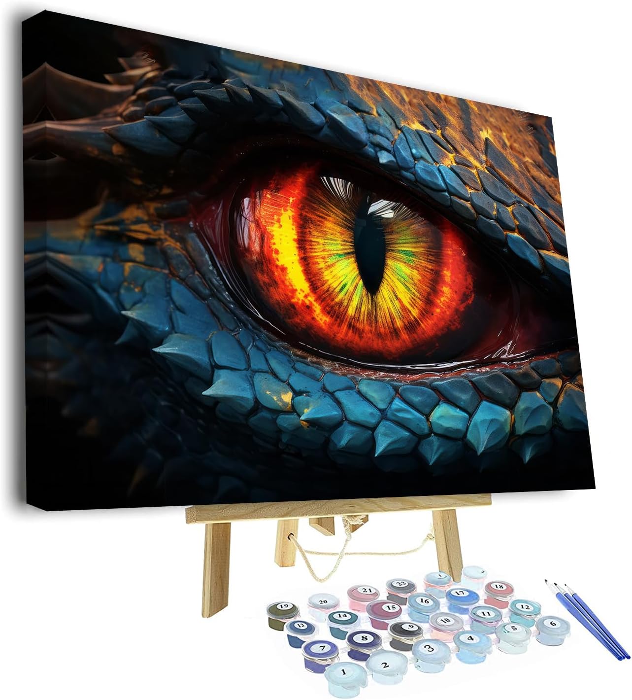 TUMOVO Dragon Eyes Paint by Numbers for Adults Beginner Dragon Scale Painting Fantasy Art Paint by Number Kits DIY Acrylic Painting for Adults Paint by Number Paint by Number Arts Craft16x20InFramed