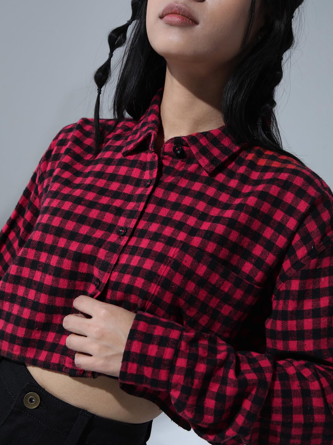 Hubberholme Camisas de fiesta de gran tamaño con cuello abierto para mujer, color verde