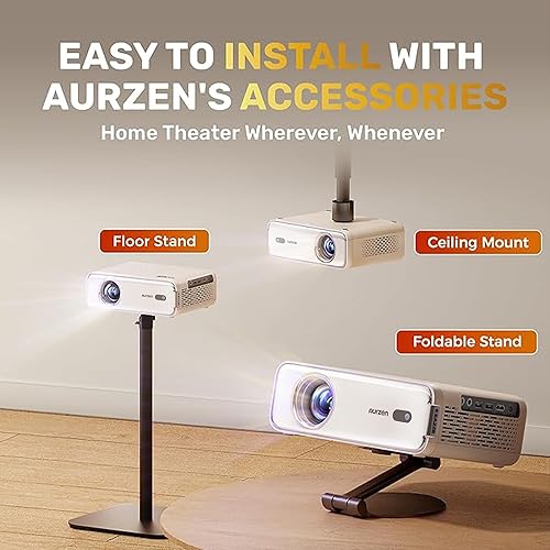 Miniatura 6 de Aurzen EAZZE - Proyector inteligente D1 con WiFi y Bluetooth, licencia oficial de Netflix, enfoque automático y Keystone, audio DoIby, zoom