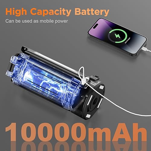 Miniatura 2 de CAVN Luces de campamento recargables con soporte de 6.5 pies de altura máxima, luz de trabajo LED inalámbrica portátil de 2200 lúmenes, 650045003500