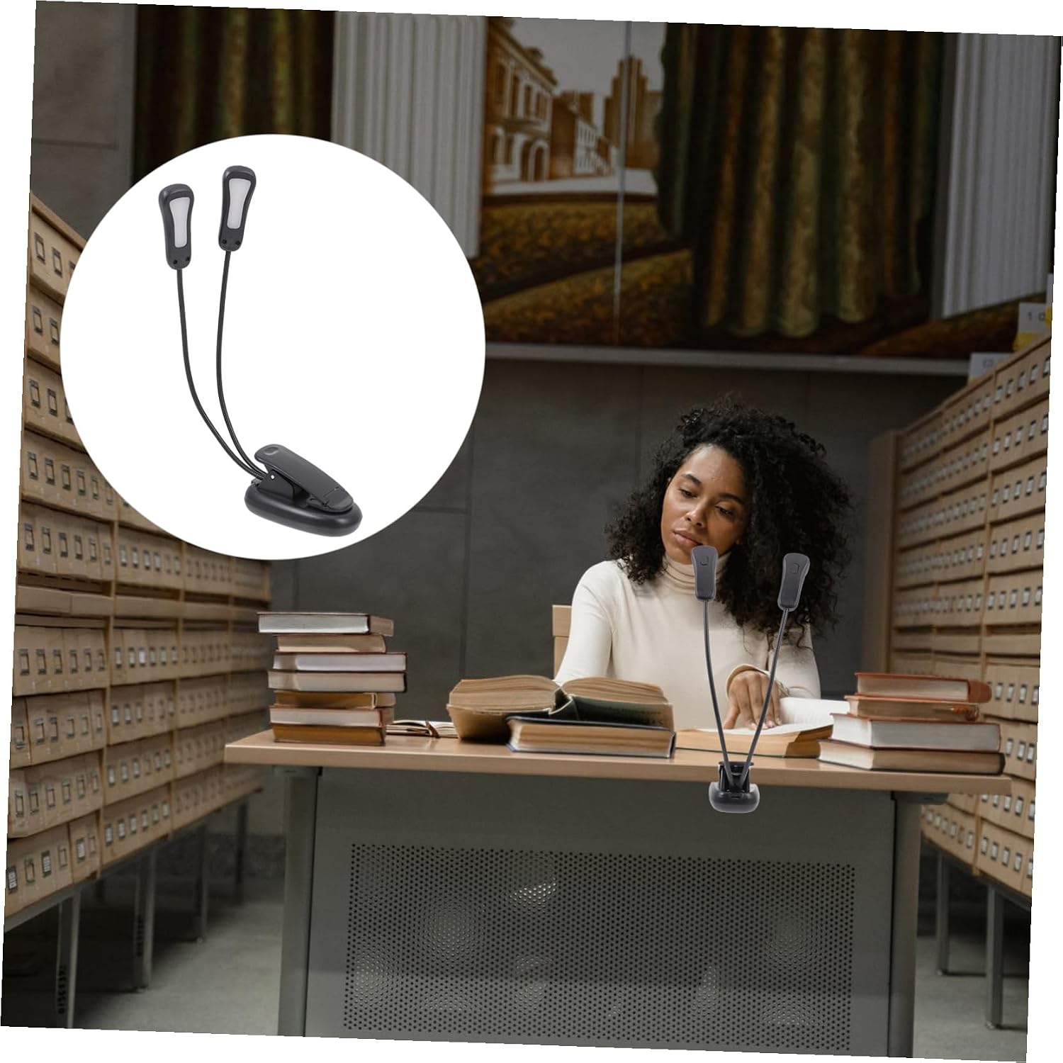 SEWACC LED Double Head Eye Protection Desk Table Lamp for Study image 2
