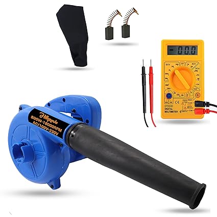 Hillgrove HGCM598M1 800W-18000RPM Electric Air Blower and Suction Dust Cleaner for AC/Computer/Home with Carbon Brushes Air Gun Dust Cleaning Forward Curved Air Blower (Corded Vacuum)