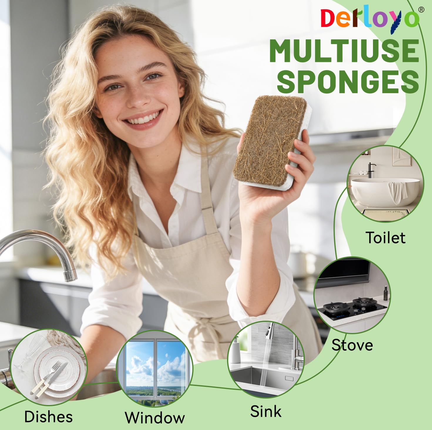 Natural Kitchen Sponges - 12 Pack -6