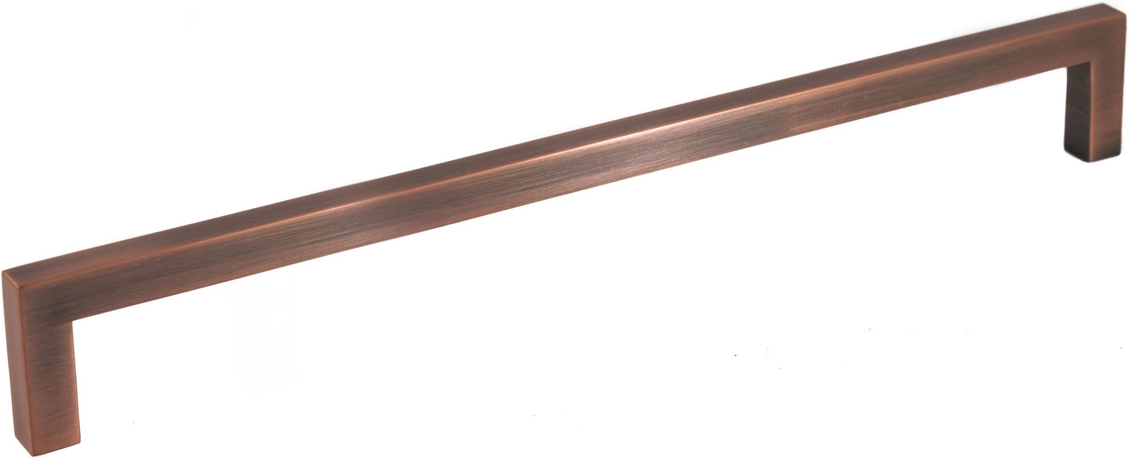 Celeste Designs Square Bar Pull Modern Cabinet Handle Antique Copper Solid Zinc 9mm 10" Hole Spacing