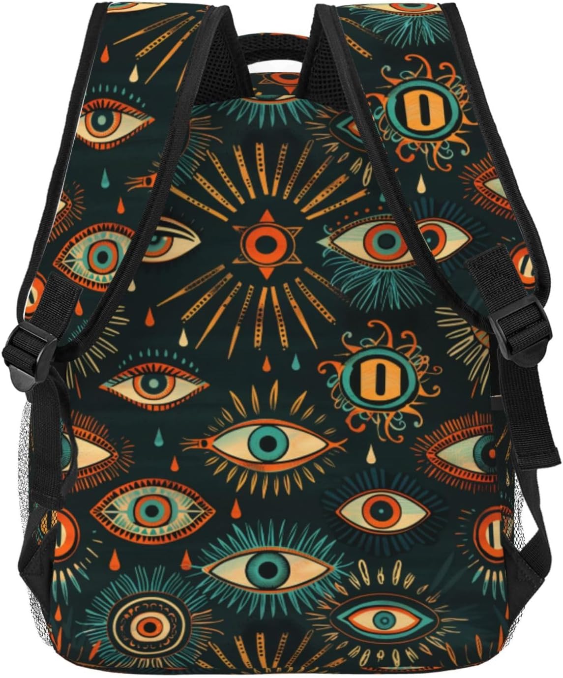 Mystic Eye Backpack with Cushioned Straps for Laptop Tablet,11.4×5.9×15.7in,Abstract Colorful Art Back Pack for Travel School,Multi-Pocket Storage Bookbag,Ideal Gifts for Teens Men Women