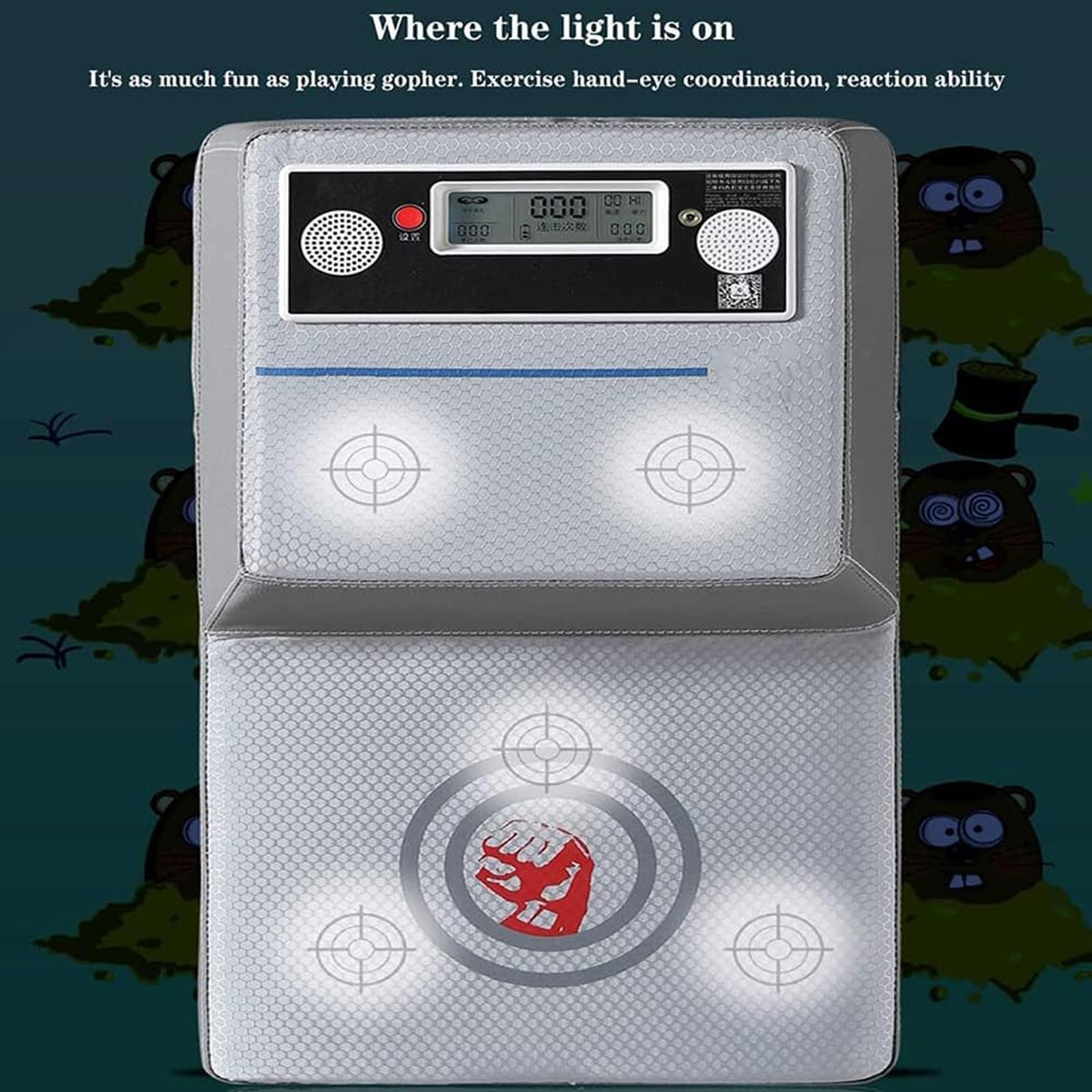 JOSBY Misuratore di Forza del Pugno da Parete, con Display LCD, Cuscinetto da Boxe da Parete, con Musica, misuratore di Forza per Il Pugilato, Facile da installare, Cuscinetto per Colpire, per Uomini