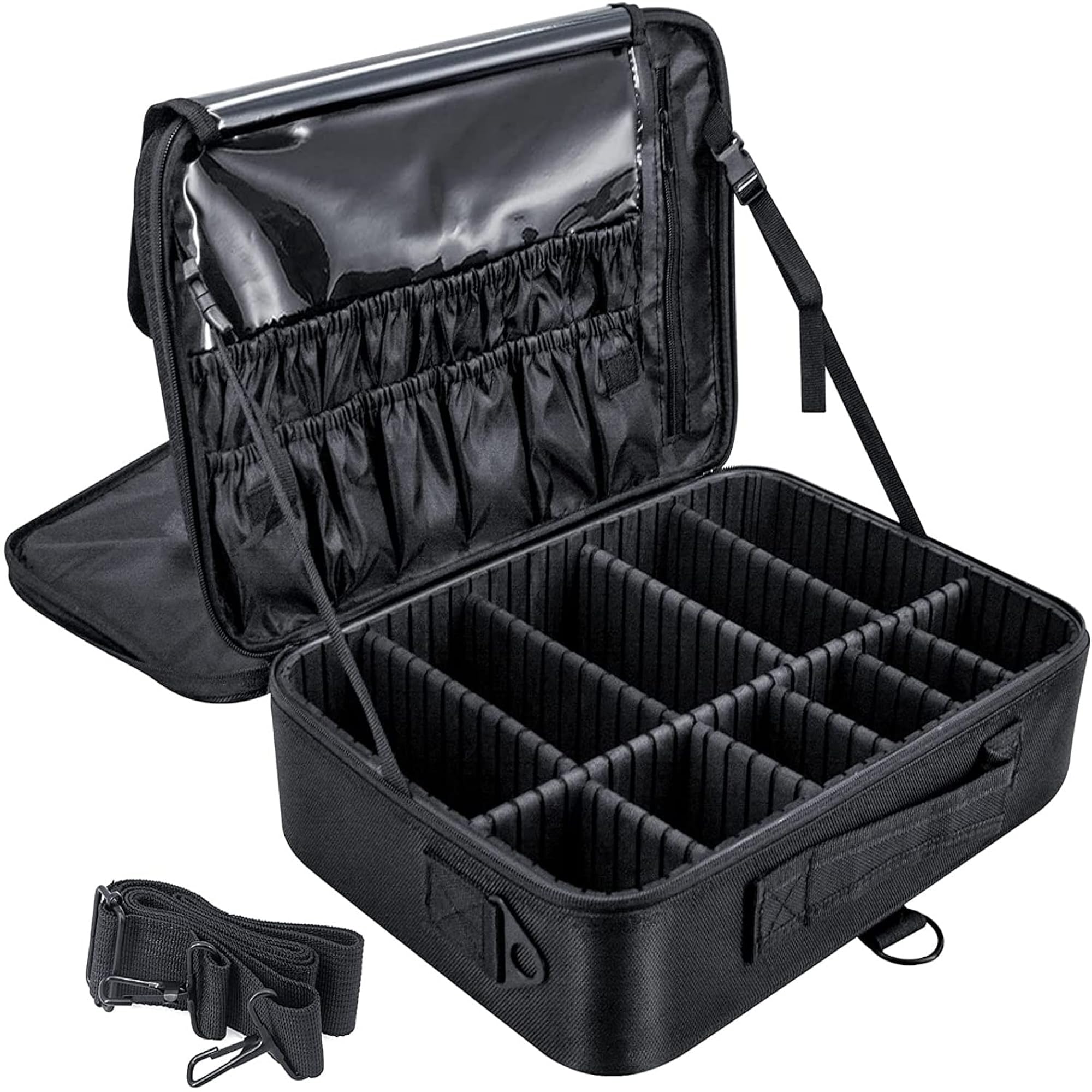 Adjustable Dividers Vanity Box Train Case for Makeup Storage