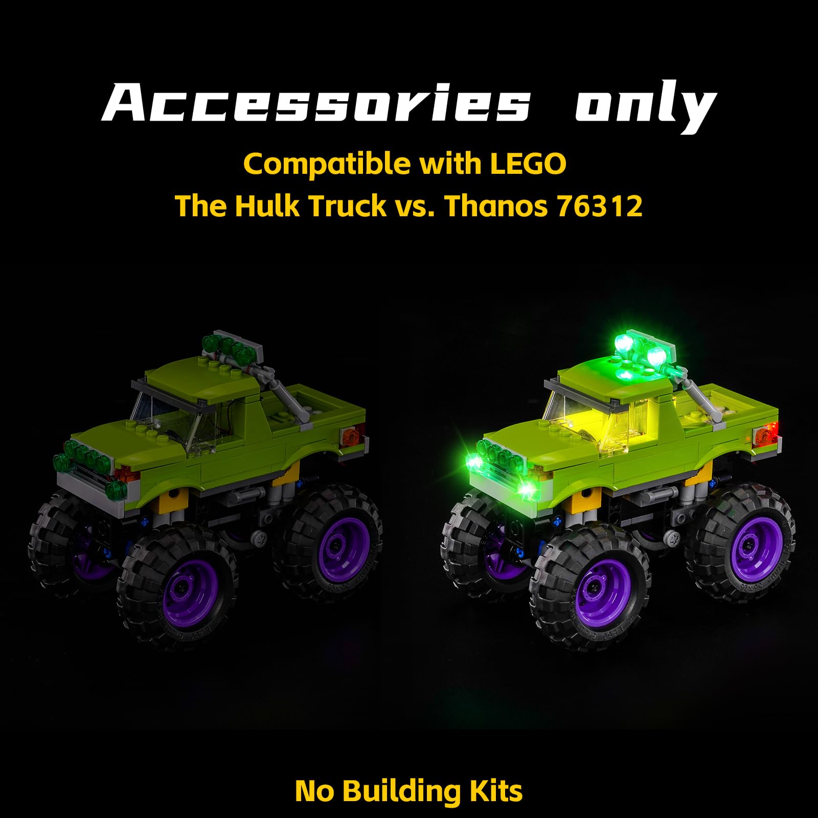 Led Light Set Compatible with Lego The Hulk Truck vs. Thanos 76312 (No Model) - Image 3