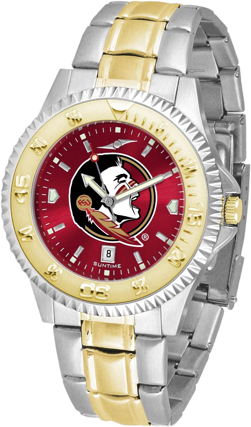 SunTime Florida State Seminoles Men's Competitor Steel Watch Two-Tone Gold/Silver with Anochrome Dial
